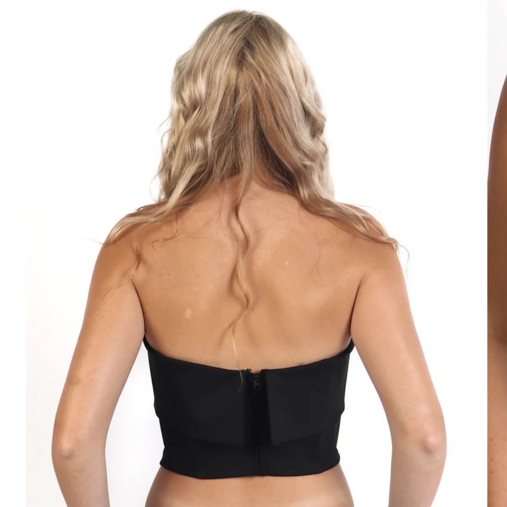 Meshki Astoria Black Strapless Crop Top - Size S - Picture 3 of 6